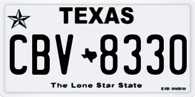 TX license plate CBV8330