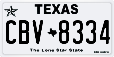 TX license plate CBV8334