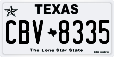 TX license plate CBV8335
