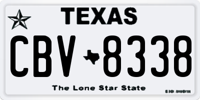 TX license plate CBV8338