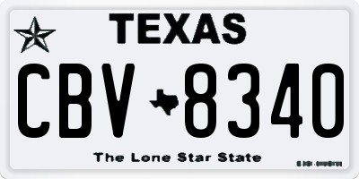 TX license plate CBV8340