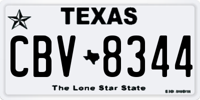 TX license plate CBV8344