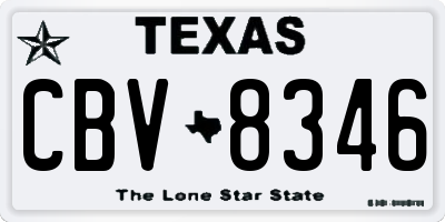 TX license plate CBV8346
