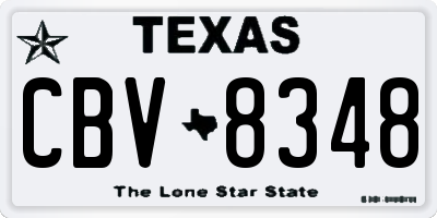 TX license plate CBV8348