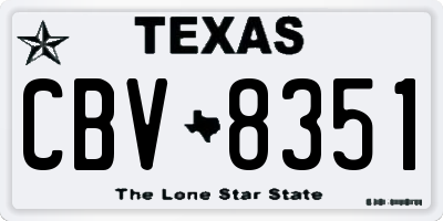 TX license plate CBV8351