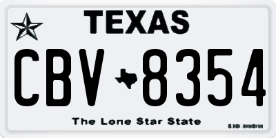 TX license plate CBV8354