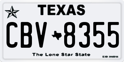TX license plate CBV8355