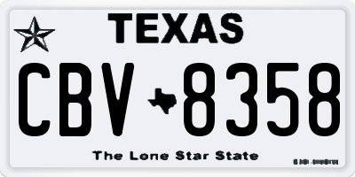 TX license plate CBV8358