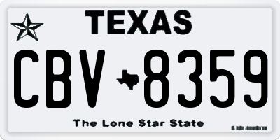TX license plate CBV8359