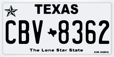 TX license plate CBV8362