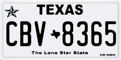 TX license plate CBV8365