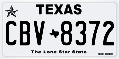TX license plate CBV8372
