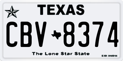 TX license plate CBV8374