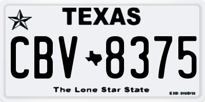 TX license plate CBV8375