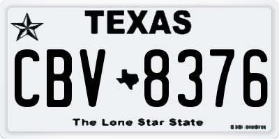 TX license plate CBV8376