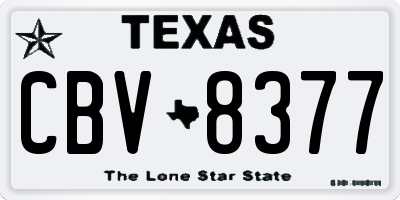 TX license plate CBV8377