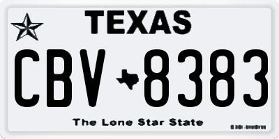 TX license plate CBV8383