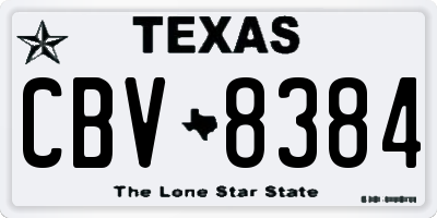 TX license plate CBV8384