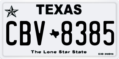TX license plate CBV8385