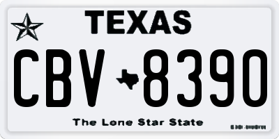 TX license plate CBV8390