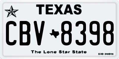TX license plate CBV8398