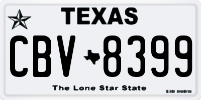 TX license plate CBV8399