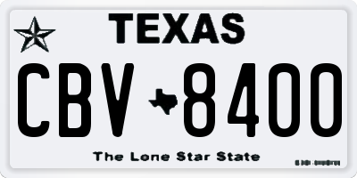 TX license plate CBV8400