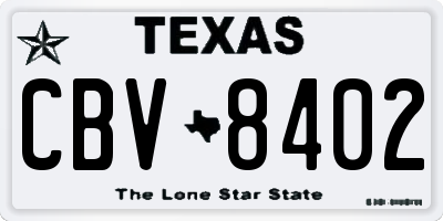 TX license plate CBV8402