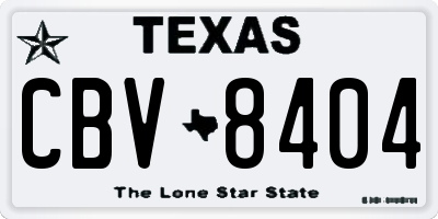 TX license plate CBV8404