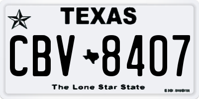 TX license plate CBV8407