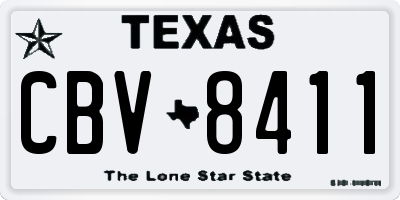 TX license plate CBV8411