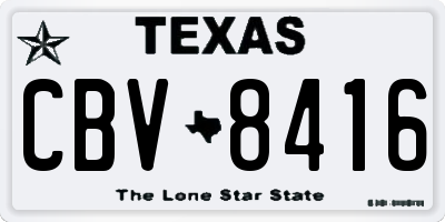 TX license plate CBV8416