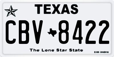 TX license plate CBV8422