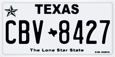TX license plate CBV8427