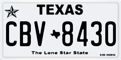 TX license plate CBV8430