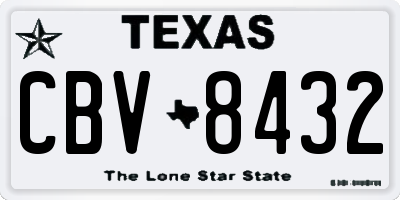 TX license plate CBV8432