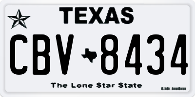 TX license plate CBV8434