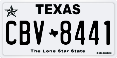 TX license plate CBV8441
