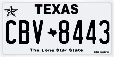 TX license plate CBV8443