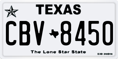 TX license plate CBV8450