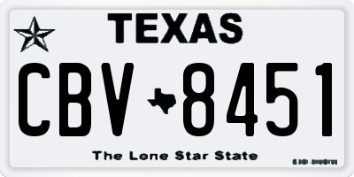 TX license plate CBV8451