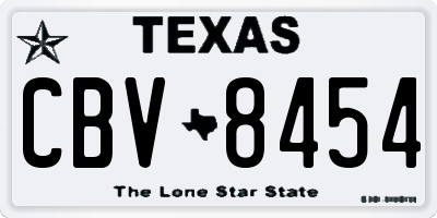 TX license plate CBV8454
