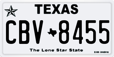 TX license plate CBV8455
