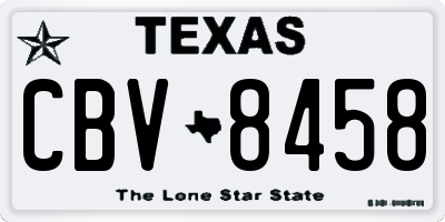 TX license plate CBV8458