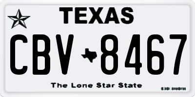 TX license plate CBV8467