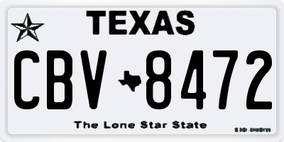 TX license plate CBV8472
