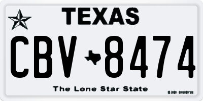 TX license plate CBV8474