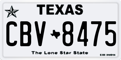 TX license plate CBV8475