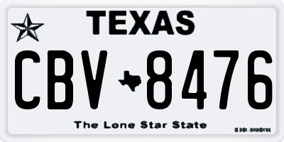 TX license plate CBV8476