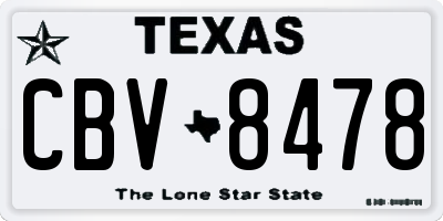 TX license plate CBV8478